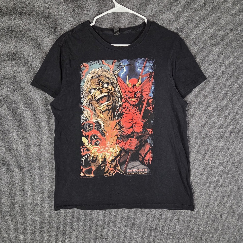 Iron Maiden Legacy of the Beast Eddie Devil Graphic Band Tee Mens Size M Black